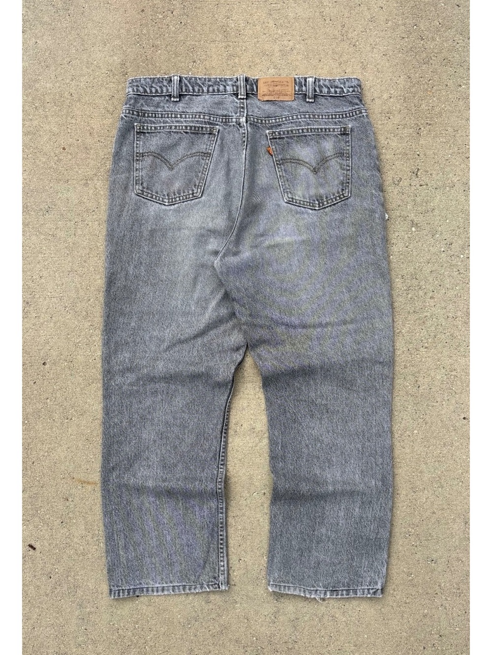 80s Vintage Levi's 619 Orange Tab Ash Grey Faded Jeans 36x30